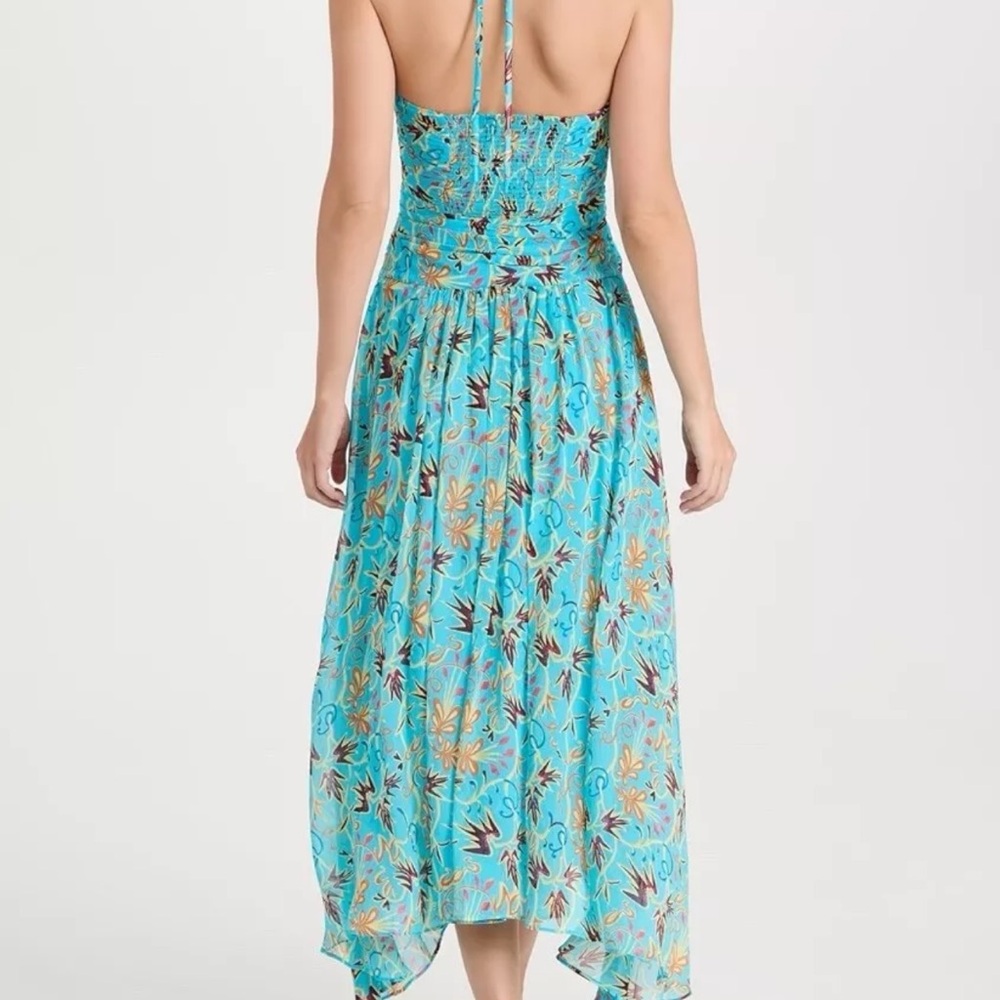 A.C.L Floral Blue Strapless Dress - Picture 4 of 4